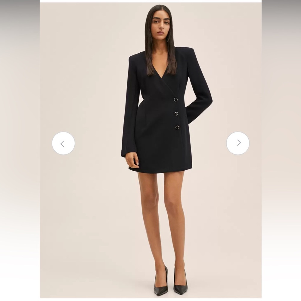 🌿 NWT Mango Mini Overlap Blazer Dress